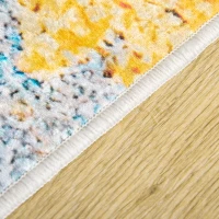 HOMCOM Covor Modern, Zona de redare abstracta Covor Galben Mare pentru Sufragerie, Dormitor, Sufragerie, 140x200 cm(m-9)