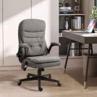 Fotoliu Relax cu Masaj Vinsetto cu Interfata USB si Inaltime Reglabila, 68,5x72x109-119cm, Gri(m-11)