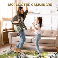 HOMCOM Covor verde modern, covoare cu frunze Covor mare pentru sufragerie, dormitor, sufragerie, 140x200 cm(m-4)