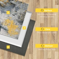 HOMCOM Covor Modern, Zona de redare abstracta Covor Galben Mare pentru Sufragerie, Dormitor, Sufragerie, 140x200 cm(m-5)