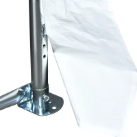 Outsunny Cort cu Pereti Detasabili si Intrare cu Fermoar, din Otel si PE, 1200x600x320cm, Alb(m-8)