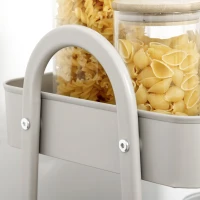 HOMCOM Carrinho de Cozinha com Rodas Carrinho de Armazenamento de 3 Níveis e Rodas com Freios para Casa de Banho Dormitório Escritório 45x31x79,4cm Cinza(m-8)