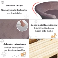 PawHut Hundesofa in Beckenform mit Weichem Bezug, Haustiersofa mit Metallbeinen, Hundebett, Katzensofa, 74 x 68,5 x 31 cm(m-5)