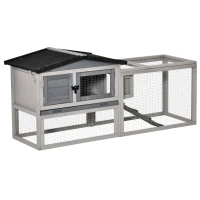 Klatka dla królików klatka dla królika kombinacja wybieg dla małych zwierząt willa dla królika jasnoszary(m-1)