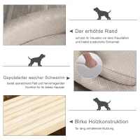 PawHut Huisdierenbank hondenbank kattenbank zacht rugleuning metalen poten grijs(m-5)