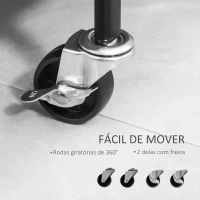 HOMCOM Charriot com Sapateiro Charriot com Rodas Barra de Pendurar e 2 Cestos para Entrada Dormitório Sala de Estar 56,5x31,5x152,5cm Preto(m-7)