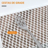 HOMCOM Carrinho de Cozinha com Rodas Carrinho de Armazenamento com Gaveta 2 Prateleiras e Rodas com Freios para Casa de Banho Sala de Estar Dormitório 43,9x30,5x75,6cm Branco e Madeira Natural(m-5)