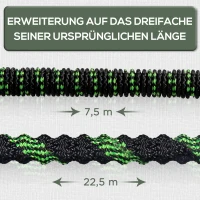 Outsunny Gartenschlauch flexibel 22,5 m mit 10 Funktionen Sprühdüse Wasserschlauch mit 1/2 Zoll & 3/4 Zoll Anschluss Schlauch dehnbar für Autowäsche Bewässerung(m-4)