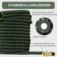 Outsunny Gartenschlauch flexibel 30 m mit 10 Funktionen Sprühdüse Wasserschlauch mit 1/2 Zoll & 3/4 Zoll Anschluss Schlauch dehnbar für Autowäsche Bewässerung(m-7)