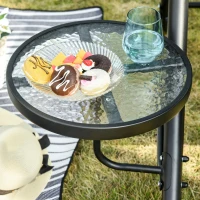 Outsunny Hollywoodschommel 3-zitter tuinschommel met verstelbaar zonnedak theetafel(m-8)