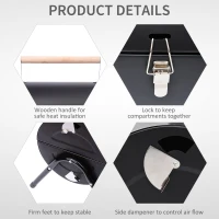 Outsunny Portable Folding Charcoal BBQ Grill Outdoor Tabletop Barbecue Grill Easy to Carry for Garden Camping Picnic Party(m-4)