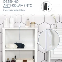 kleankin Armário para Casa de Banho com 2 Prateleiras Abertas e 2 Gavetas Móvel Auxiliar de Armazenamento pra Cozinha Sala de Estar Dormitório 60x30x91,5cm Branco(m-6)