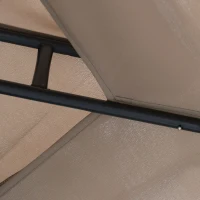 Outsunny Pérgola de Jardim 3x3m Pérgola de Exterior com Duplo Teto de Ventilação 8 Orifícios de Drenagem e 4 Telas Mosquiteiras com Fecho de Correr para Festas Pátio Marrom Cáqui(m-10)