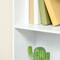 HOMCOM Estante de Livros com 4 Gavetas 3 Prateleiras de Armazenamento e Prateleira Ajustável Móvel Organizador para Escritório Sala de Estar Estúdio 76x30x173cm Branco e Cinza(m-8)