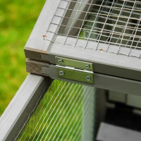 PawHut Konijnenhok konijnenkooi gecombineerd verblijf voor kleine huisdieren konijnenvilla lichtgrijs(m-9)