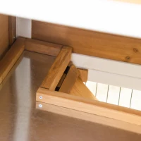 PawHut Coelheira de Madeira de Exterior Gaiola para Coelhos de 2 Níveis com Teto Asfáltico Cerca de Metal Floreira para Cultivo Bandeja Removível Portas e Rampa 123x58x106cm Madeira(m-9)