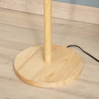 HOMCOM Candeeiro de Pé com Ecrã Giratório de 360° Interruptor de Pé LED E27 Máx. 40W Base de Madeira Candeeiro de Pé para Sala de Estar Dormitório Estúdio 38x38x160cm Natural(m-7)