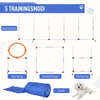 PawHut 5-delig Hondenbehendigheidsset training voor huisdieren met hondentunnel inclusief tas(m-4)