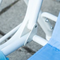 Outsunny huśtawka dziecięca z dachem 2-osobowa huśtawka dla dzieci z regulowanym daszkiem przeciwsłonecznym huśtawka ogrodowa dla dzieci w wieku 3–6 lat metal kolor niebieski 110 x 74 x 113 cm(m-9)