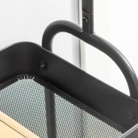 HOMCOM Charriot com Sapateiro Charriot com Rodas Barra de Pendurar e 2 Cestos para Entrada Dormitório Sala de Estar 56,5x31,5x152,5cm Preto(m-9)