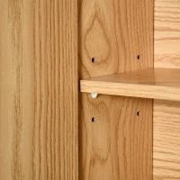 kleankin Armário Casa de Banho com Espelho Móvel Suspenso de Casa de Banho com 2 Portas e 2 Prateleiras Interiores Ajustáveis 54x15,2x55,3cm Natural(m-9)