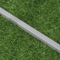 Outsunny Moderne Bijzettafel voor Buiten – Grijs Marmeren Tafelblad met Metaal Frame, Geschikt voor Tuin en Terras(m-8)