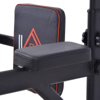 HOMCOM Torre de Exercícios Estação Multifuncional Altura Ajustável com 7 Orifícios para Treinamento Fitness para Casa Academia Escritório Carga Máxima 120kg 123x98x189-239cm Preto e Vermelho(m-9)