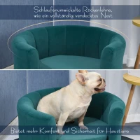 PawHut Sofa dla psa z miękkim obiciem okrągłe legowisko dla psa sofa dla zwierząt domowych z drewnianymi nogami(m-6)