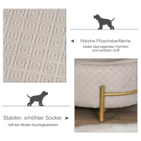 PawHut Huisdierenbank hondenbank kattenbank zacht rugleuning metalen poten grijs(m-4)