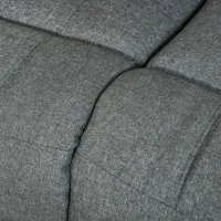 HOMCOM Double Seat Reclining Loveseat Recliner PU Faux Leather Pullback Control with Footrest-Dark Grey(m-10)