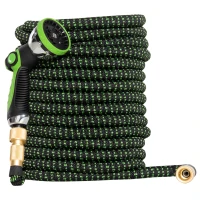 Outsunny Gartenschlauch flexibel 30 m mit 10 Funktionen Sprühdüse Wasserschlauch mit 1/2 Zoll & 3/4 Zoll Anschluss Schlauch dehnbar für Autowäsche Bewässerung(m-11)