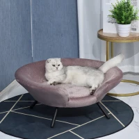 Sofa dla psa w kształcie miski z miękkim obiciem sofa dla zwierząt domowych sofa dla kota metalowe nogi(m-2)