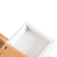 kleankin Estante de Bambú para Casa de Banho com 3 Prateleiras de Armazenamento Móvel Organizador para Cozinha Sala de Estar Lavanderia 30x18x81cm Madeira e Branco(m-7)