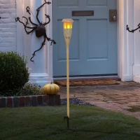 Outsunny® Solarleuchte Gartenlicht 2er-Set Lampe Flamme 36 LEDs Wasserdicht ABS Ø12 x 116 cm(m-9)