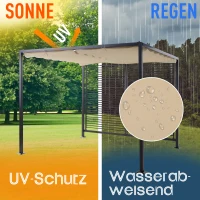 Pawilon pergola namiot imprezowy zadaszenie dach z tkaniny z możliwością regulacji poliester beżowy(m-4)