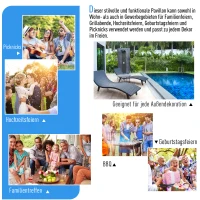 Pawilon pergola namiot imprezowy zadaszenie dach z tkaniny z możliwością regulacji poliester beżowy(m-7)