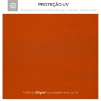 Outsunny Toldo de Substituição 3x3m para Pérgolas Toldo de Substituição de Pérgolas de Jardim Terracota(m-4)
