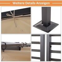 Pawilon pergola namiot imprezowy zadaszenie dach z tkaniny z możliwością regulacji poliester beżowy(m-6)