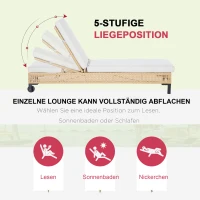Outsunny Leżak ogrodowy Leżak z 3-stopniową regulacją Leżak rattanowy Meble ogrodowe Leżak Stal(m-4)