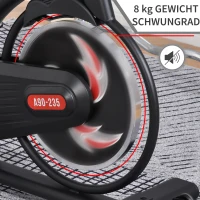 HOMCOM Fahrradtrainer Indoor Heimtrainer mit 8KG Schwungrad Home Gym Cycling Bike Trainer Fitnessfahrrad Stufenlos Widerstand Stahl 107 x 52 x 104-119 cm(m-6)