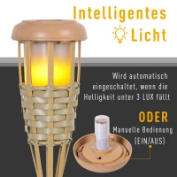 Outsunny® Solarleuchte Gartenlicht 2er-Set Lampe Flamme 36 LEDs Wasserdicht ABS Ø12 x 116 cm(m-4)