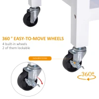 Homcom Carut Bucatarie Lemn – 88,5×40×86 cm, Design Clasic cu 2 Sertare(m-5)