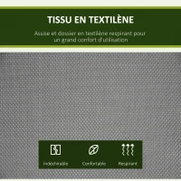 Outsunny Balancelle de Jardin 2 Places Grand Confort Toit Inclinaison réglable Assise et Dossier Ergonomique Acier époxy textilène Gris(m-5)