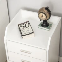 Vinsetto Bloco de Gavetas Móvel Auxiliar com 4 Gavetas Bancada Superior de Armazenamento 4 Rodas e 2 Freios para Estúdio Escritório 40x36x65cm Branco(m-9)