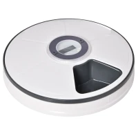 PawHut 6-komorowy automatyczny podajnik karmy 30,5 cm x 30,5 cm x 7,2 cm(m-1)