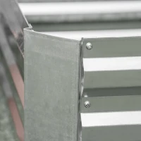 Outsunny Podwyższona grządka Ogrodowa z Ocynkowanej Stali – Idealna do kwiatów, ziół, Warzyw 120 x 90 x 30 cm(m-7)