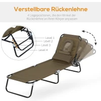 Leżak Outsunny z otworem na twarz kolor brązowy | Aosom.pl(m-4)