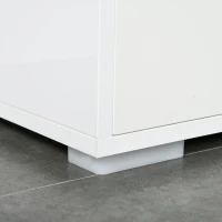 HOMCOM Aparador de Sala de Estar com 3 Portas 2 Gavetas e Prateleira Interior Ajustável Móvel Auxiliar de Armazenamento para Cozinha Dormitório Anti-Rolamento 117x36x74cm Branco(m-9)