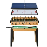 Masa multifunctionala 4 in 1 pentru fotbal de masa, biliard, tenis de masa si hochei cu accesorii incluse, MDF si otel, 107X61X84.5cm(m-1)