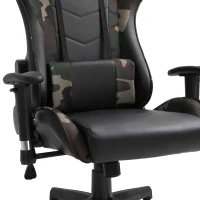 Vinsetto Gaming Office Chair w/ Massage Lumbar Support, Camouflage Panels, 5 Wheels, Adjustable Arms Height, High Back Racing Gamer Recliner, Green(m-9)